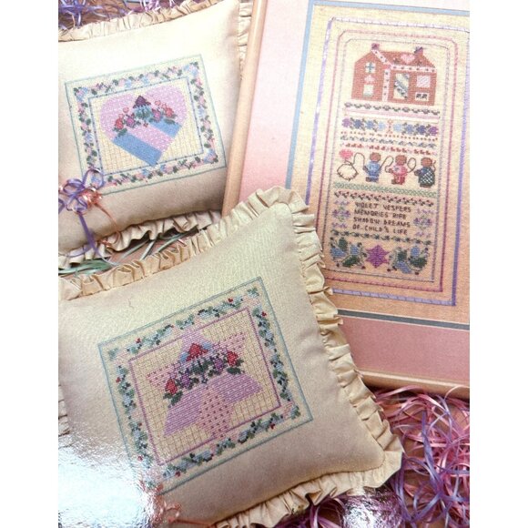 A Pink Parfait Cross-Stitch & Ribbon Work Pattern By The Vanessa-Ann Collection - Picture 1 of 3